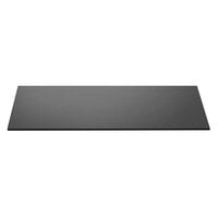 Rosseto SG003 33 1/2" x 14" Rectangular Black Tempered Glass Wide Riser Shelf