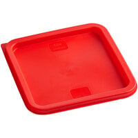 Choice 6 and 8 Qt. Red Square Polyethylene Food Storage Container Lid