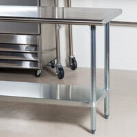 Advance Tabco GLG-3012 30 inch x 144 inch 14 Gauge Stainless Steel Work Table with Galvanized Undershelf
