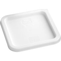 Choice 2 and 4 Qt. White Square Polypropylene Food Storage Container Lid