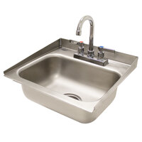 Advance Tabco DI-1-30 Drop In Stainless Steel Sink with 2 inch Tapered Side Splash - 14 inch x 10 inch x 5 inch Bowl