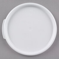 Choice 2 and 4 Qt. White Round Polypropylene Food Storage Container Lid