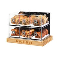 Rosseto BD114 6 Drawer Acrylic Bakery Display Case with FRESH Bamboo Base - 21 inch x 13 3/4 inch x 15 1/4 inch