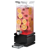 Rosseto LD121 2 Gallon Clear Acrylic Square Beverage Dispenser with Black Gloss Base