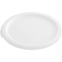 Choice 12, 18, and 22 Qt. White Round Polypropylene Food Storage Container Lid