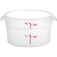 Choice 2 Qt. Translucent Round Polypropylene Food Storage Container with Red Graduations