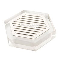 Rosseto LD107 Acrylic / Stainless Steel Honeycomb Drip Tray - 4 inch x 4 inch x 1 inch