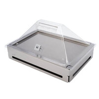 Rosseto SA124 Swan 21 inch x 15 3/16 inch Clear Acrylic Pyramid Cover with Flip Door