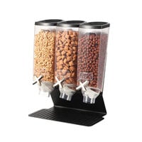 Rosseto EZ50399 EZ-PRO Black Steel Stand 3.8 Liter Triple Canister Snack/Cereal Dispenser
