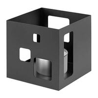 Rosseto SM140 7 1/4" x 7 1/4" x 7" Short Square Black Matte Steel Warmer