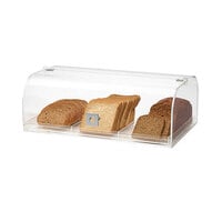 Rosseto BD119 Flip Door Acrylic Dome Bakery Display Case with 3 Row Divider Tray - 19 1/4 inch x 12 inch x 7 inch