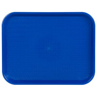 Choice 14 inch x 18 inch Blue Plastic Fast Food Tray - 12/Pack