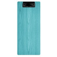 Menu Solutions WDCLIP-BA Sky Blue 4 1/4" x 11" Customizable Wood Menu Clip Board