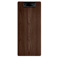 Menu Solutions WDCLIP-BA Walnut 4 1/4" x 11" Customizable Wood Menu Clip Board