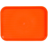 Choice 12 inch x 16 inch Orange Plastic Fast Food Tray - 24/Case