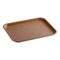 Choice 10" x 14" Brown Plastic Fast Food Tray