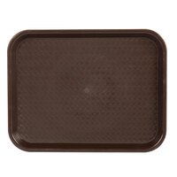 Choice 10 inch x 14 inch Chocolate Brown Plastic Fast Food Tray - 12/Pack