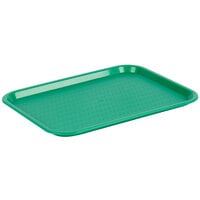 Choice 12" x 16" Green Plastic Fast Food Tray - 12/Pack