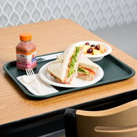 Choice 12 inch x 16 inch Forest Green Plastic Fast Food Tray