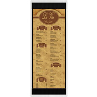Menu Solutions WDSTR-BD White Wash 4 1/4" x 14" Customizable Wood Menu Board with Top and Bottom Strips