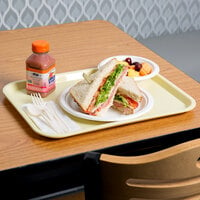 Choice 12 inch x 16 inch Beige Plastic Fast Food Tray - 24/Case