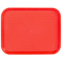 Choice 14 inch x 18 inch Red Plastic Fast Food Tray