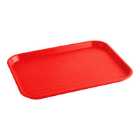 Choice 14" x 18" Red Plastic Fast Food Tray