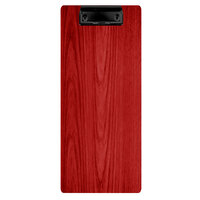Menu Solutions WDCLIP-BA Berry 4 1/4 inch x 11 inch Customizable Wood Menu Clip Board