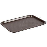 Choice 12" x 16" Chocolate Brown Plastic Fast Food Tray - 24/Case