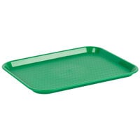 Choice 14" x 18" Green Plastic Fast Food Tray - 12/Pack