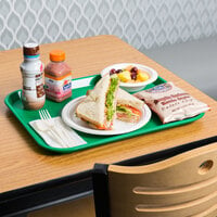 Choice 14 inch x 18 inch Green Plastic Fast Food Tray - 12/Pack