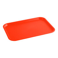 Choice 12" x 16" Orange Plastic Fast Food Tray