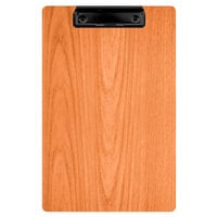 Menu Solutions WDCLIP-A Mandarin 5 1/2 inch x 8 1/2 inch Customizable Wood Menu Clip Board / Check Presenter