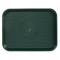 Choice 10 inch x 14 inch Forest Green Plastic Fast Food Tray - 24/Case