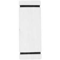 Menu Solutions WDRBB-BA White Wash 4 1/4" x 11" Customizable Wood Menu Board with Rubber Band Straps