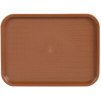 Choice 12 inch x 16 inch Brown Plastic Fast Food Tray - 24/Case