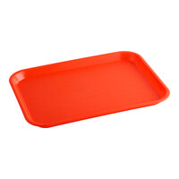 Choice 10" x 14" Orange Plastic Fast Food Tray