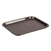 Choice 10" x 14" Chocolate Brown Plastic Fast Food Tray - 24/Case