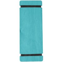 Menu Solutions WDRBB-BA Sky Blue 4 1/4" x 11" Customizable Wood Menu Board with Rubber Band Straps