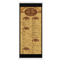 Menu Solutions WDSTR-BA White Wash 4 1/4" x 11" Customizable Wood Menu Board with Top and Bottom Strips