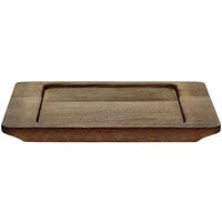 World Tableware CIS-16TR 7 7/8 inch x 6 1/8 inch Cedar Plank Wood Underliner with Natural Wood-Grain Finish - 12/Case