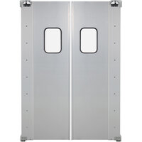 Regency Double Aluminum Swinging Traffic Door with 9 inch x 14 inch Window - 60 inch x 84 inch Door Opening