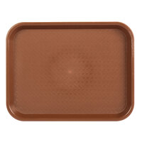Choice 10 inch x 14 inch Brown Plastic Fast Food Tray - 24/Case