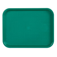 Choice 10 inch x 14 inch Teal Plastic Fast Food Tray - 24/Case