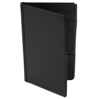 H. Risch, Inc. WPH DX 5 inch x 9 inch Black Vinyl Deluxe Server Book with Wallet Pocket