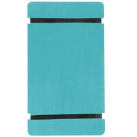 Menu Solutions WDRBB-A Sky Blue 5 1/2" x 8 1/2" Customizable Wood Menu Board with Rubber Band Straps