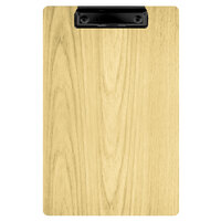Menu Solutions WDCLIP-A Natural 5 1/2 inch x 8 1/2 inch Customizable Wood Menu Clip Board / Check Presenter