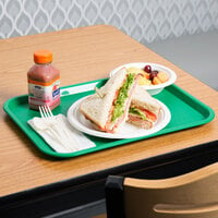 Choice 12 inch x 16 inch Green Plastic Fast Food Tray - 24/Case