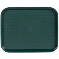 Choice 14 inch x 18 inch Forest Green Plastic Fast Food Tray