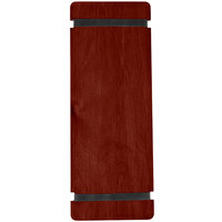Menu Solutions WDRBB-BA Mahogany 4 1/4" x 11" Customizable Wood Menu Board with Rubber Band Straps
